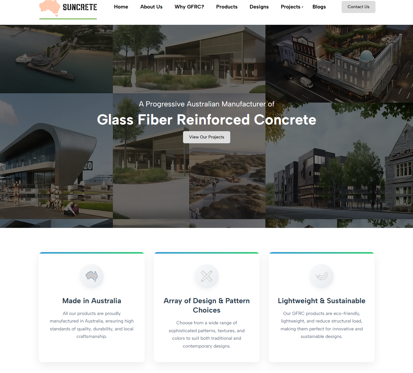 The Suncrete – GFRC Manufacturing Website